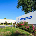 Boeing office building with signage and landscaping.