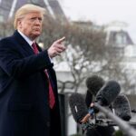 Did Congresswoman Omar Just Endorse Presidential Assassination? Donald Trump gesturing while speaking to the press outside