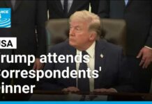 Trump attends White House Correspondents' Dinner for first