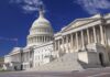 Democrats Melt Down As Trump Ends War The U.S. Capitol building with its dome and columns under a blue sky