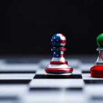 Israel’s Shadow Over Islamabad Talks Chess pieces with USA and Iran flags on board.