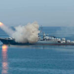 Helicopter Down, Hormuz Erupts Warship firing missile in the sea.