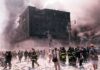 Miracle Under Rubble—Eight Days Buried Emergency responders and civilians amidst debris at a disaster site