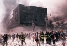 Miracle Under Rubble—Eight Days Buried Emergency responders and civilians amidst debris at a disaster site