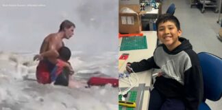 Father thanks California lifeguard who rescued son from near-drowning