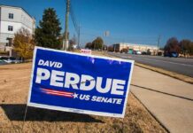 Campaign yard sign by a roadside