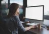 Internet Takeover Risk: PHP Panic Person working at a desktop computer in an office