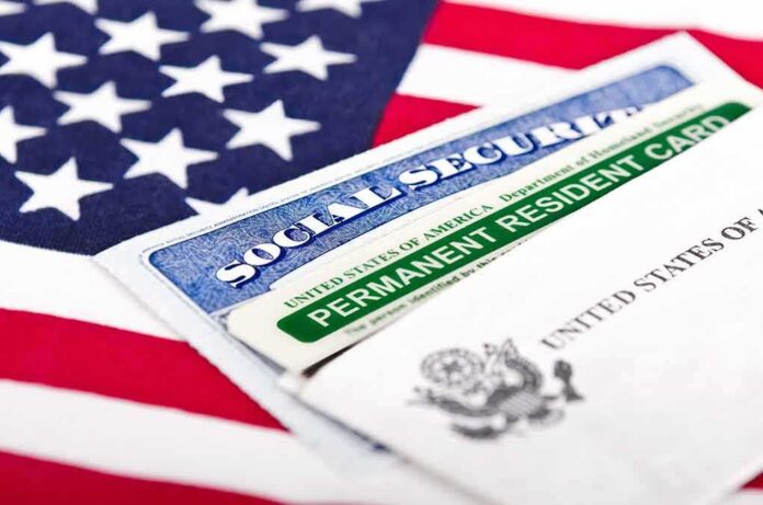 U.S. documents including Social Security card and Permanent Resident Card