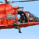 Night Medevac Vanishes Off Catalina Rescue helicopter with crew performing hoist operation