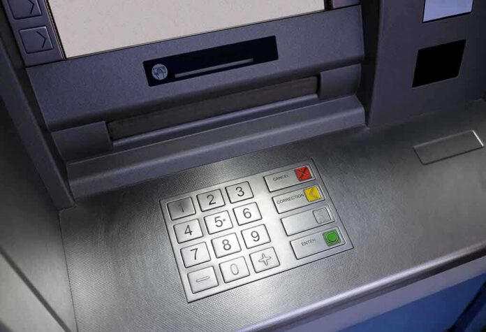 shutterstock_230809537 Close-up of an ATM keypad with numeric buttons and function keys